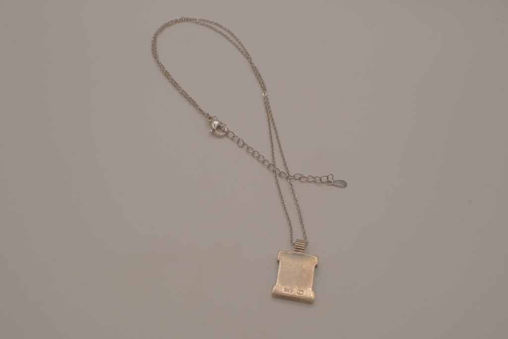Vintage Sterling silver turquoise rectangular block necklace