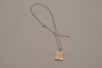 Vintage Sterling silver turquoise rectangular block necklace