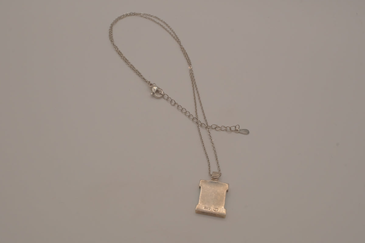 Vintage Sterling silver turquoise rectangular block necklace