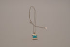 Vintage Sterling silver turquoise rectangular block necklace