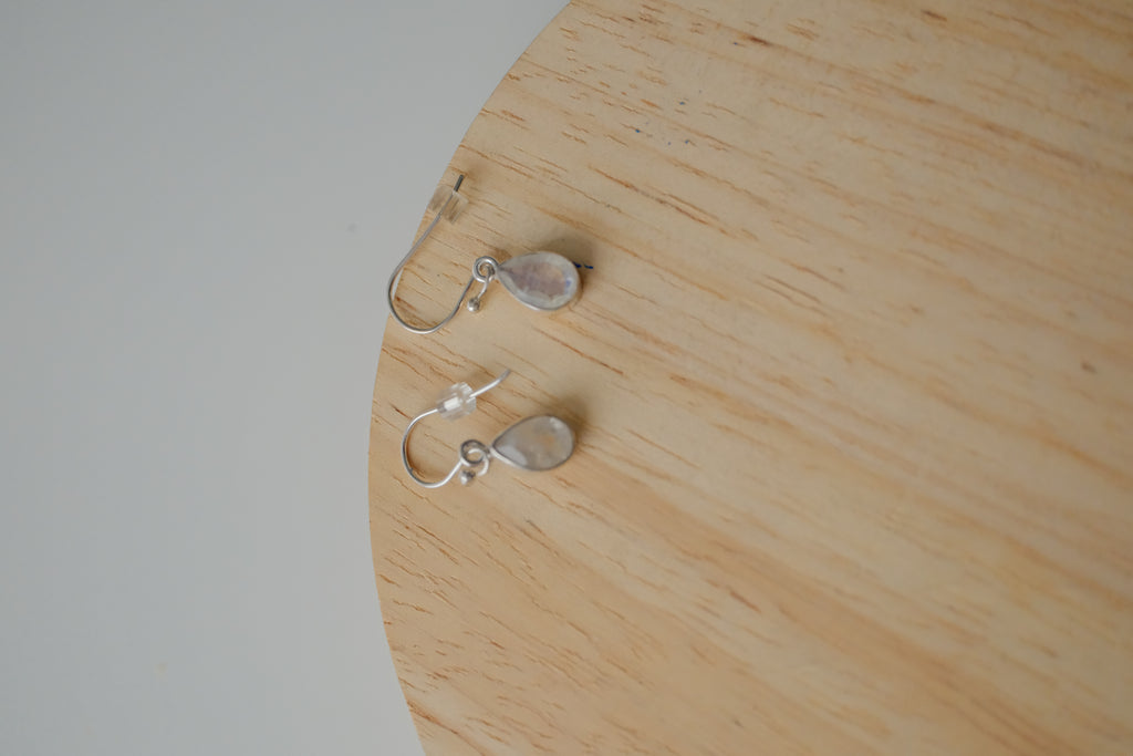 Vintage Sterling Silver Moonstone Earrings