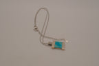 Vintage Sterling silver turquoise rectangular block necklace