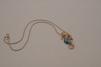 Sterling silver Opal seahorse pendant necklace