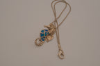 Sterling silver Opal seahorse pendant necklace