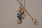 Sterling silver Opal seahorse pendant necklace