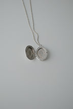 Vintage Petite Point Rose Locket Necklace