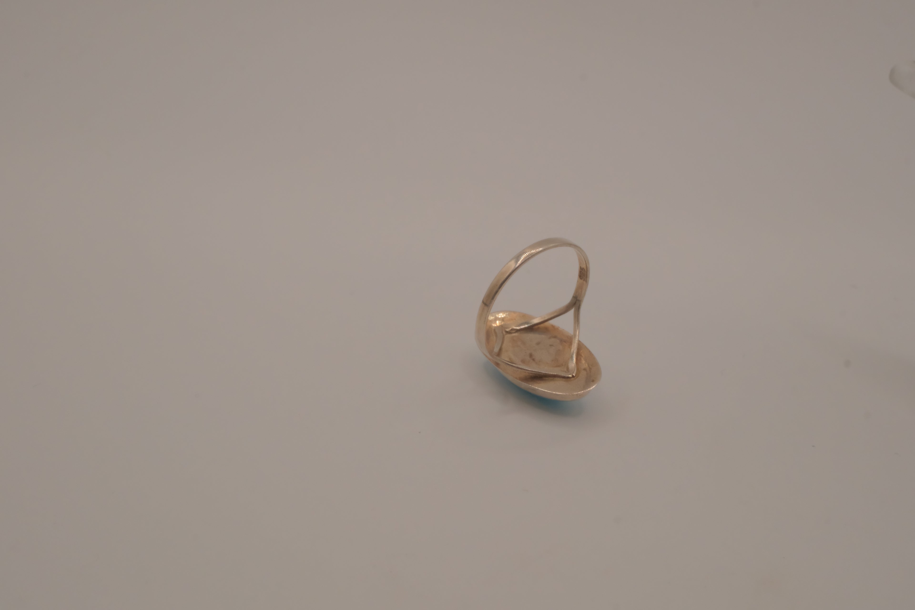 Sterling silver Oval-cut Larimar ring