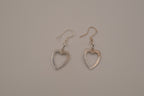 Sterling silver Open heart dangle earrings&nbsp;