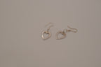 Sterling silver Open heart dangle earrings&nbsp;