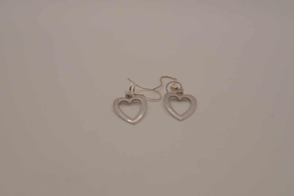 Sterling silver Open heart dangle earrings&nbsp;