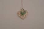 Sterling silver filigree heart pendant necklace