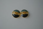 Vintage Enamel Gold Clip-on Earrings