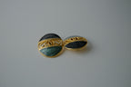 Vintage Enamel Gold Clip-on Earrings