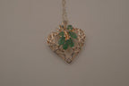 Sterling silver filigree heart pendant necklace