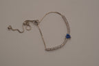 Sterling silver Blue heart Bolo tie bracelet