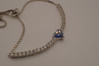 Sterling silver Blue heart Bolo tie bracelet