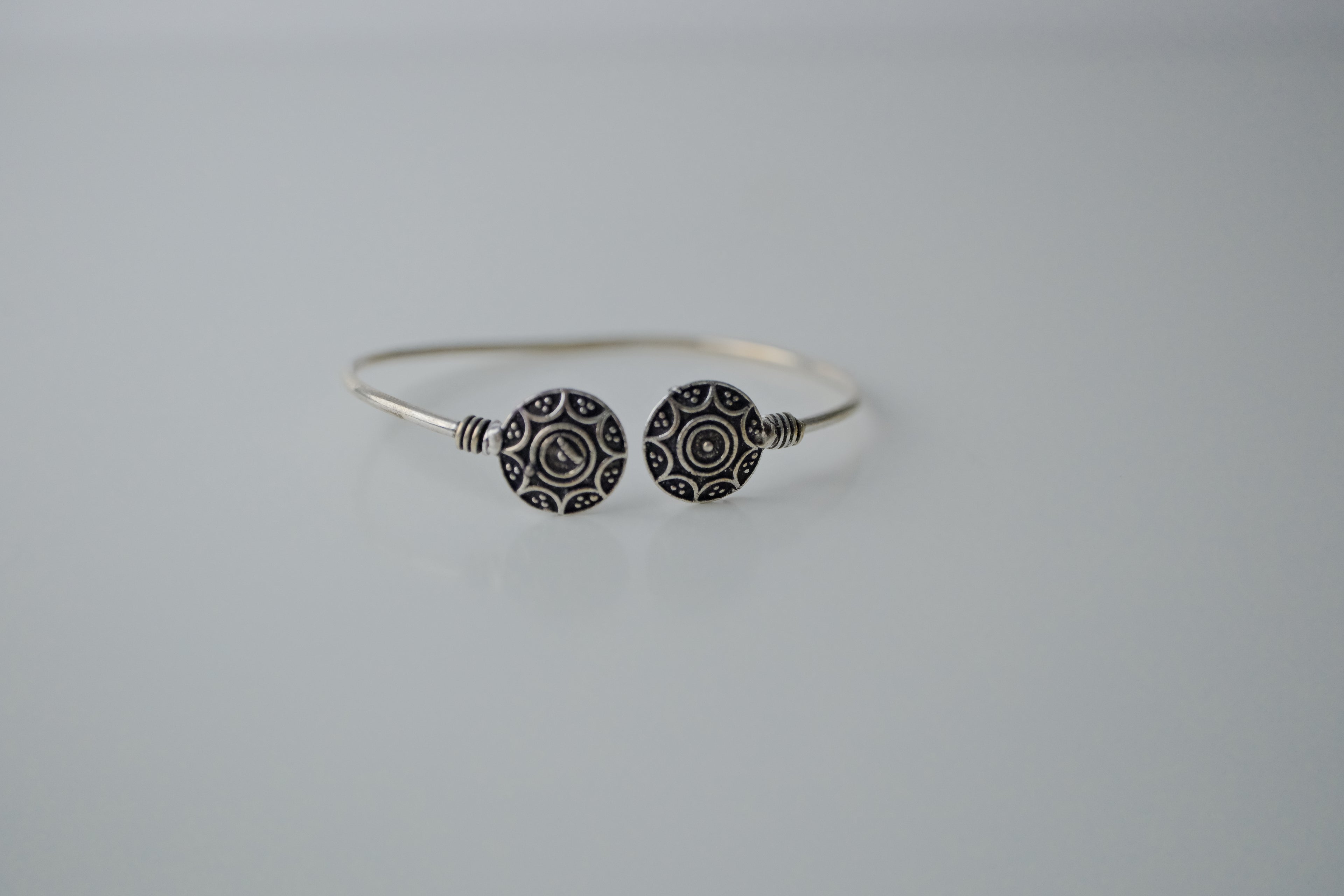 Oxidized Silver Adjustable Cuff Bangle