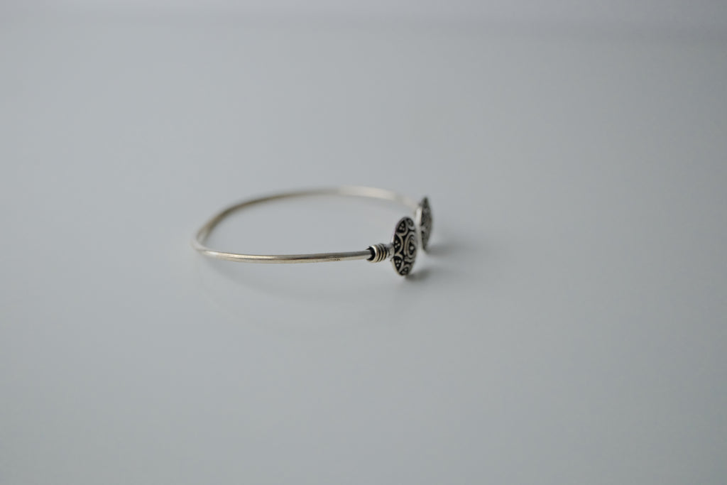 Oxidized Silver Adjustable Cuff Bangle