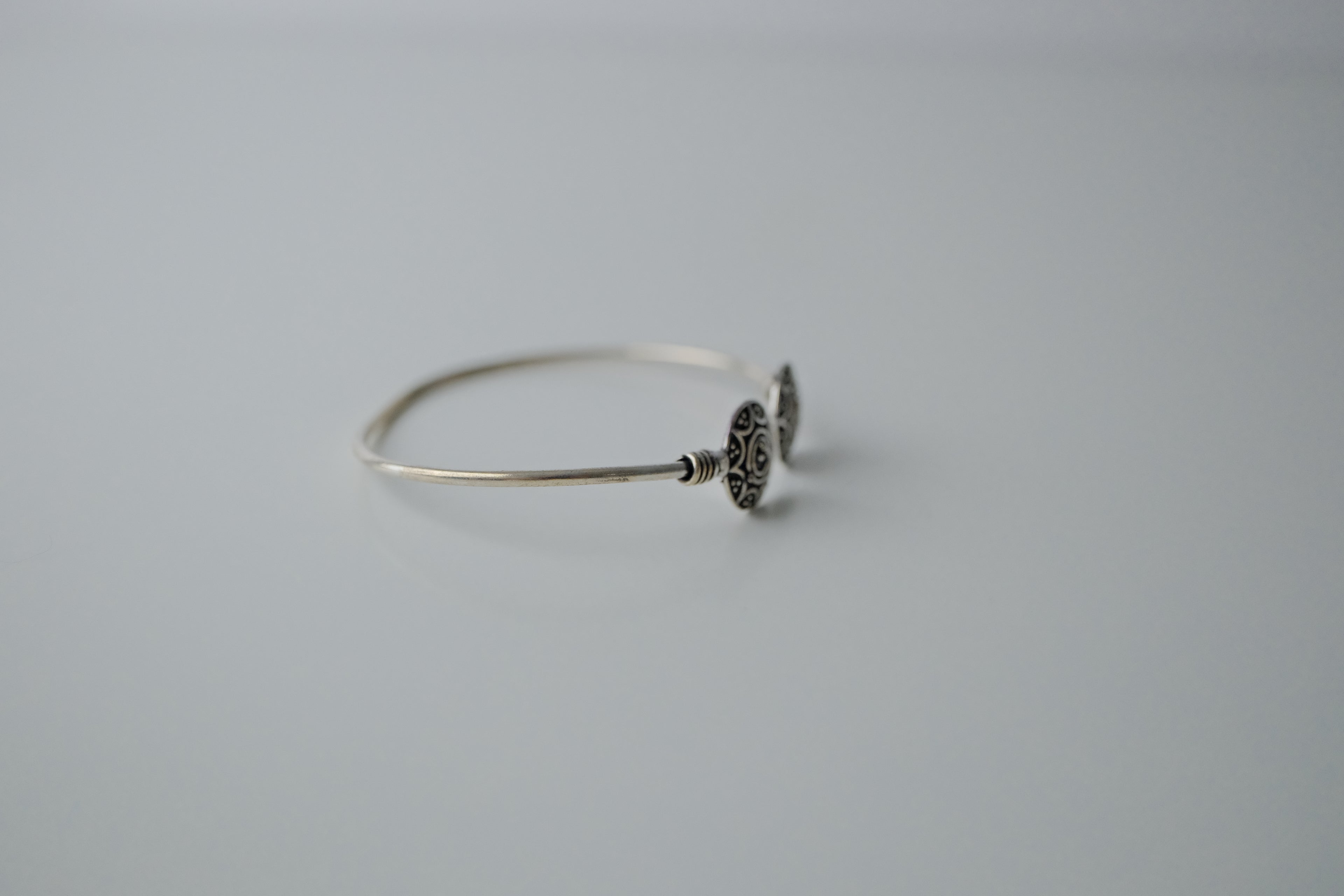 Oxidized Silver Adjustable Cuff Bangle