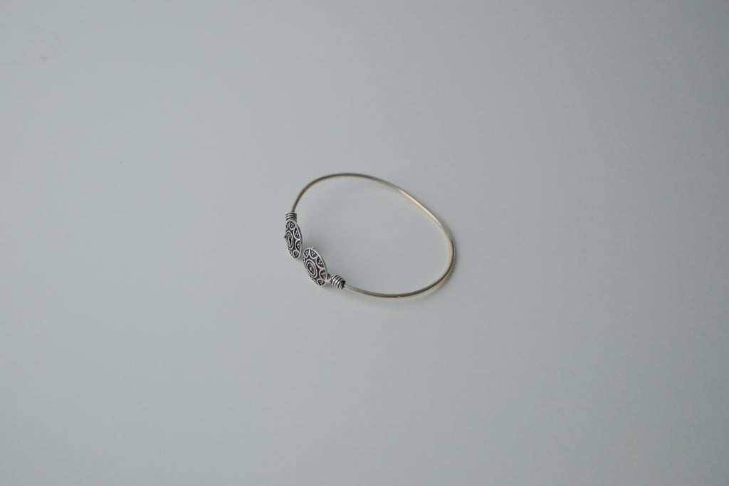 Oxidized Silver Adjustable Cuff Bangle