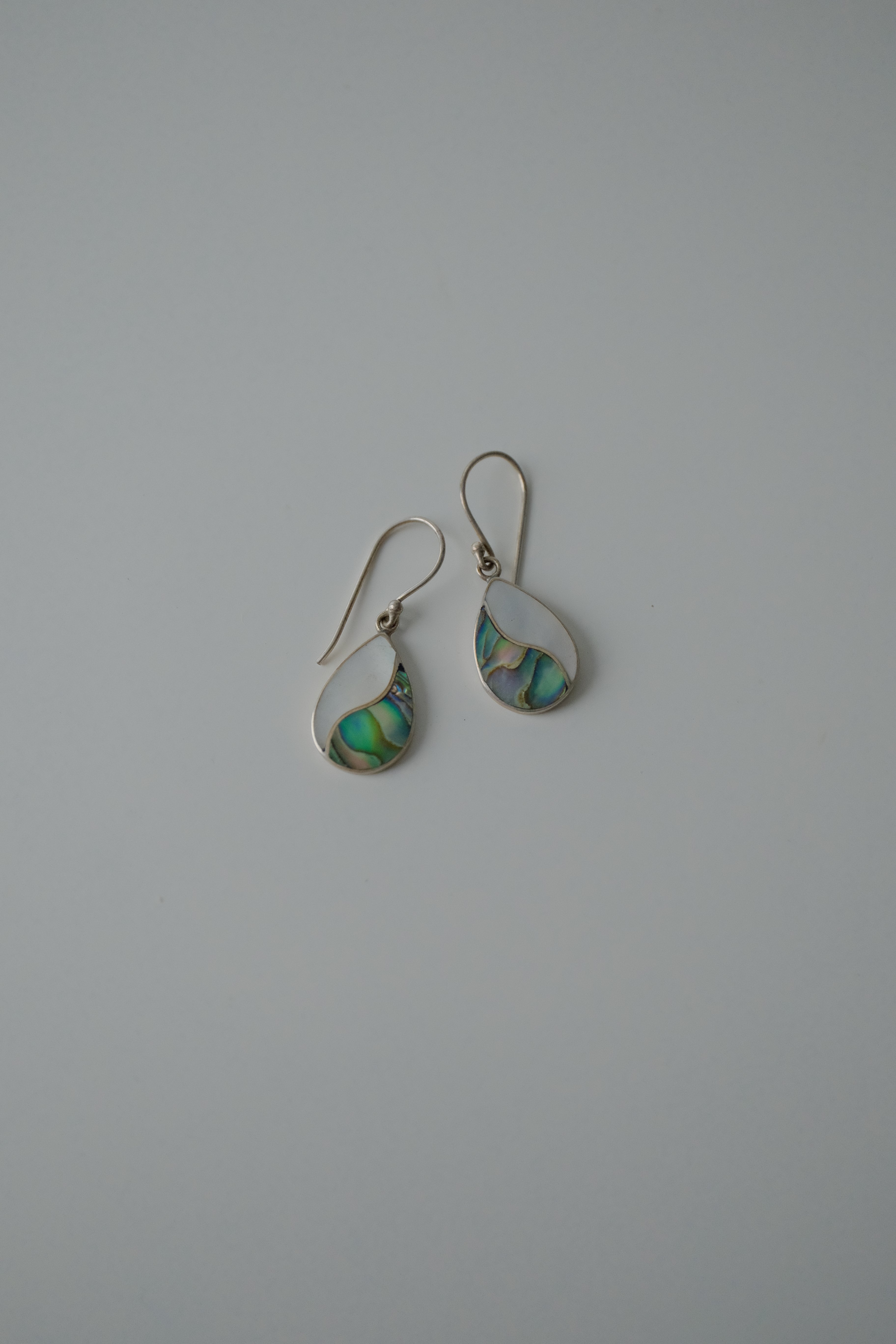 Sterling Silver Abalone Teardrop Earrings