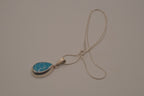 Sterling silver Large Larimar teardrop necklace