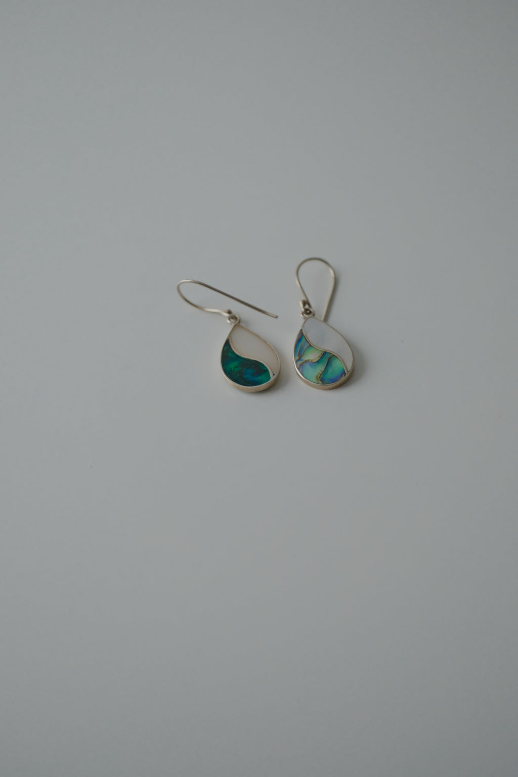 Sterling Silver Abalone Teardrop Earrings