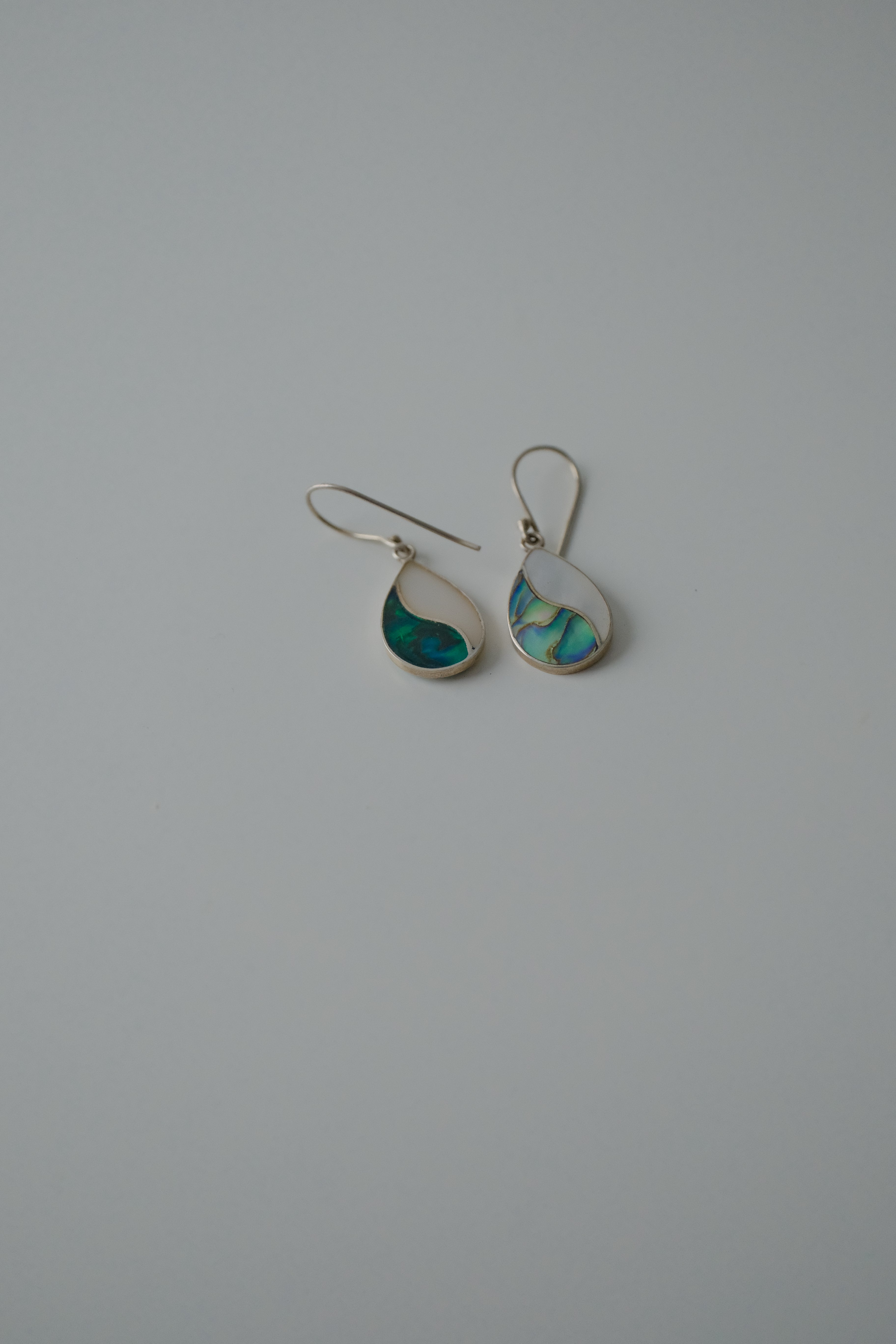 Sterling Silver Abalone Teardrop Earrings