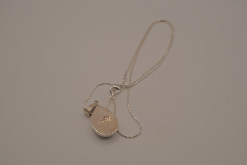 Sterling silver Large Larimar teardrop necklace