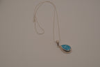 Sterling silver Large Larimar teardrop necklace