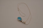 Sterling silver Large Larimar teardrop necklace