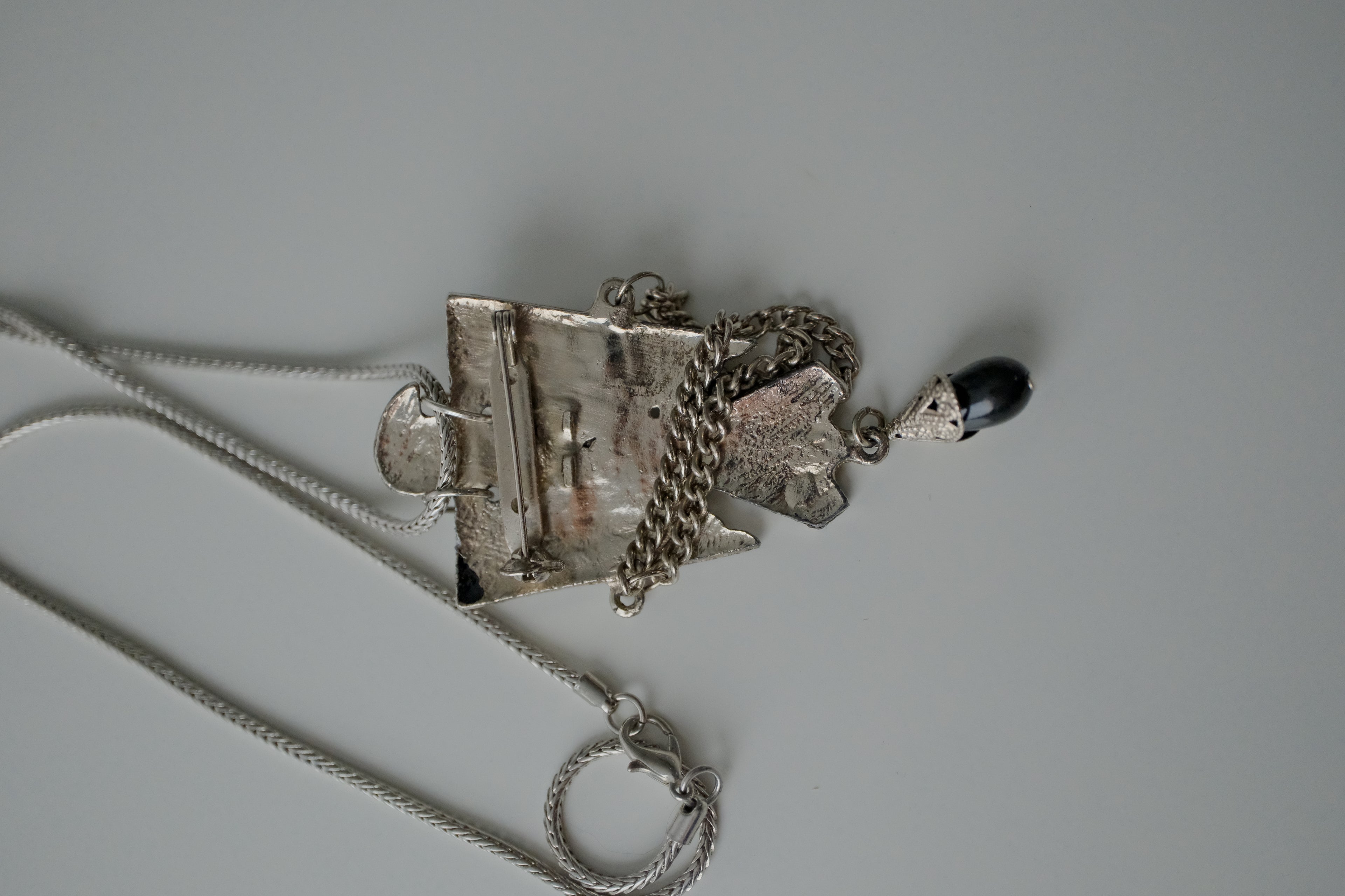 Vintage Thunderbird Onyx Brooch/ Necklace