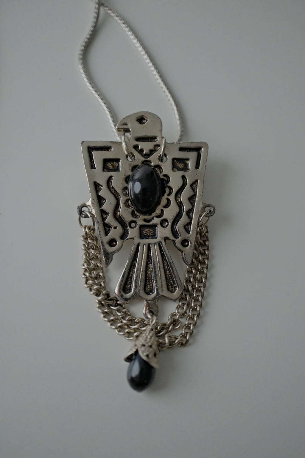 Vintage Thunderbird Onyx Brooch/ Necklace