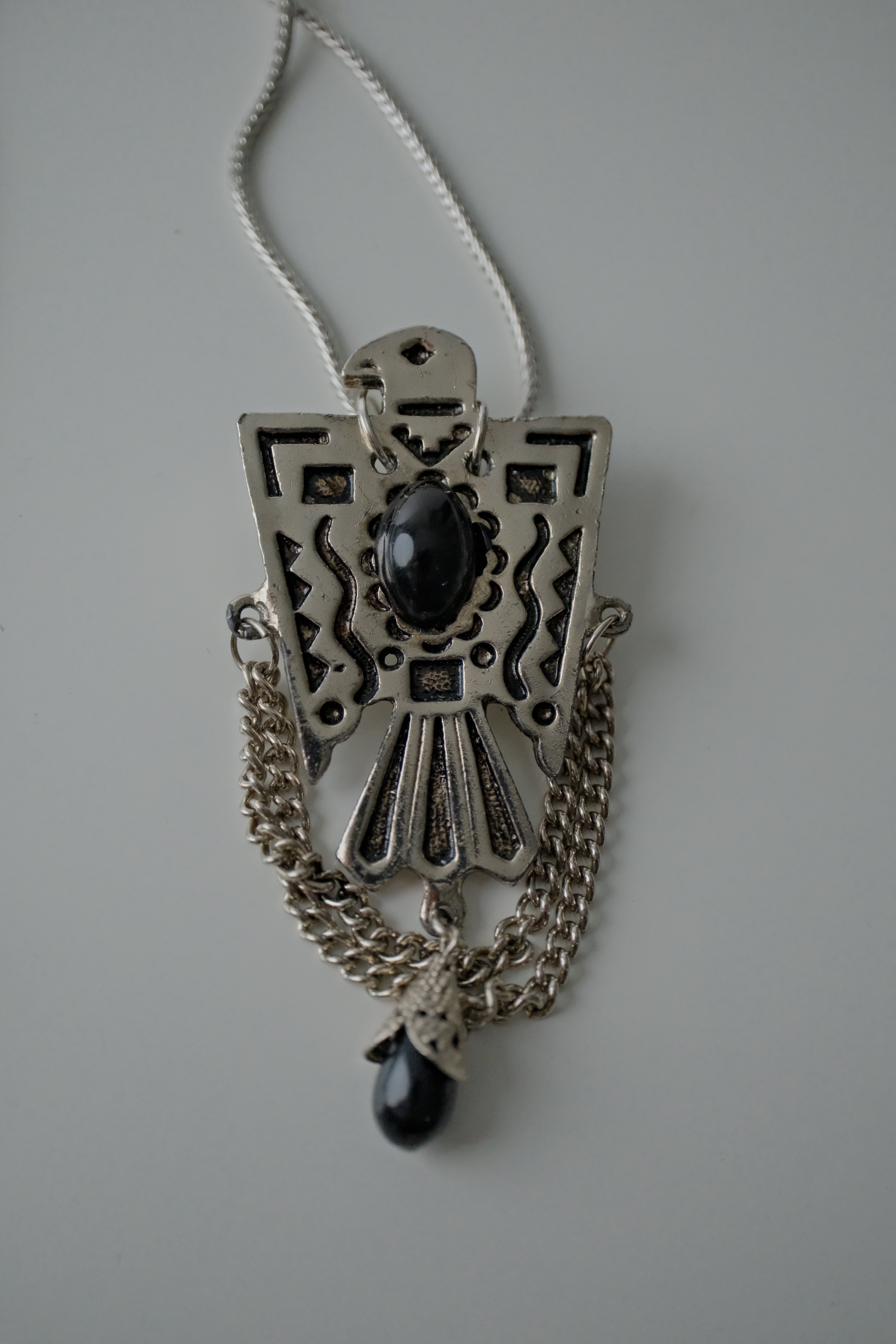 Vintage Thunderbird Onyx Brooch/ Necklace