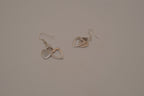 Sterling silver Open and solid double heart dangle earrings