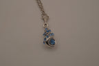 Blue swirling sea shell pendant necklace