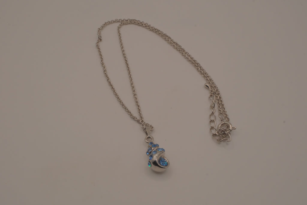 Blue swirling sea shell pendant necklace