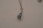 Blue swirling sea shell pendant necklace