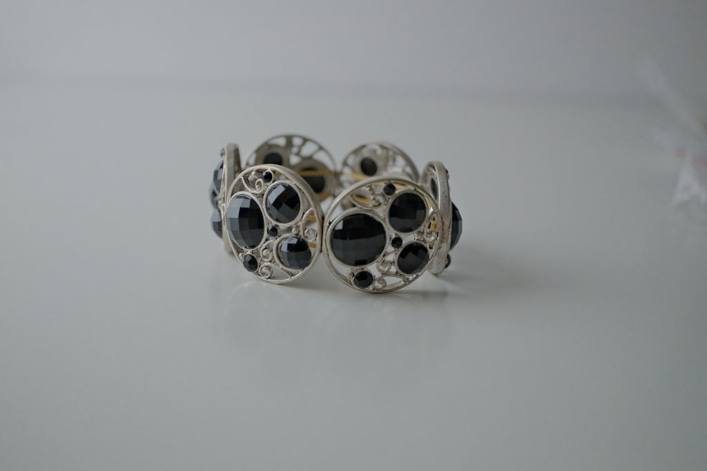 Vintage Silver Ornate Stretch Bracelet