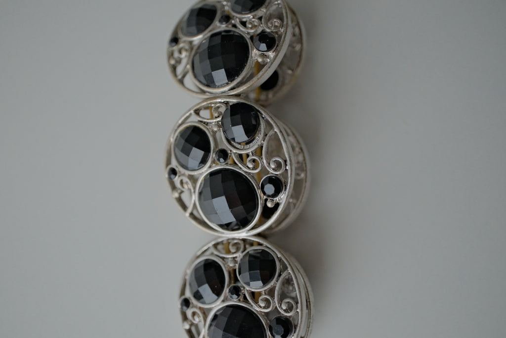 Vintage Silver Ornate Stretch Bracelet