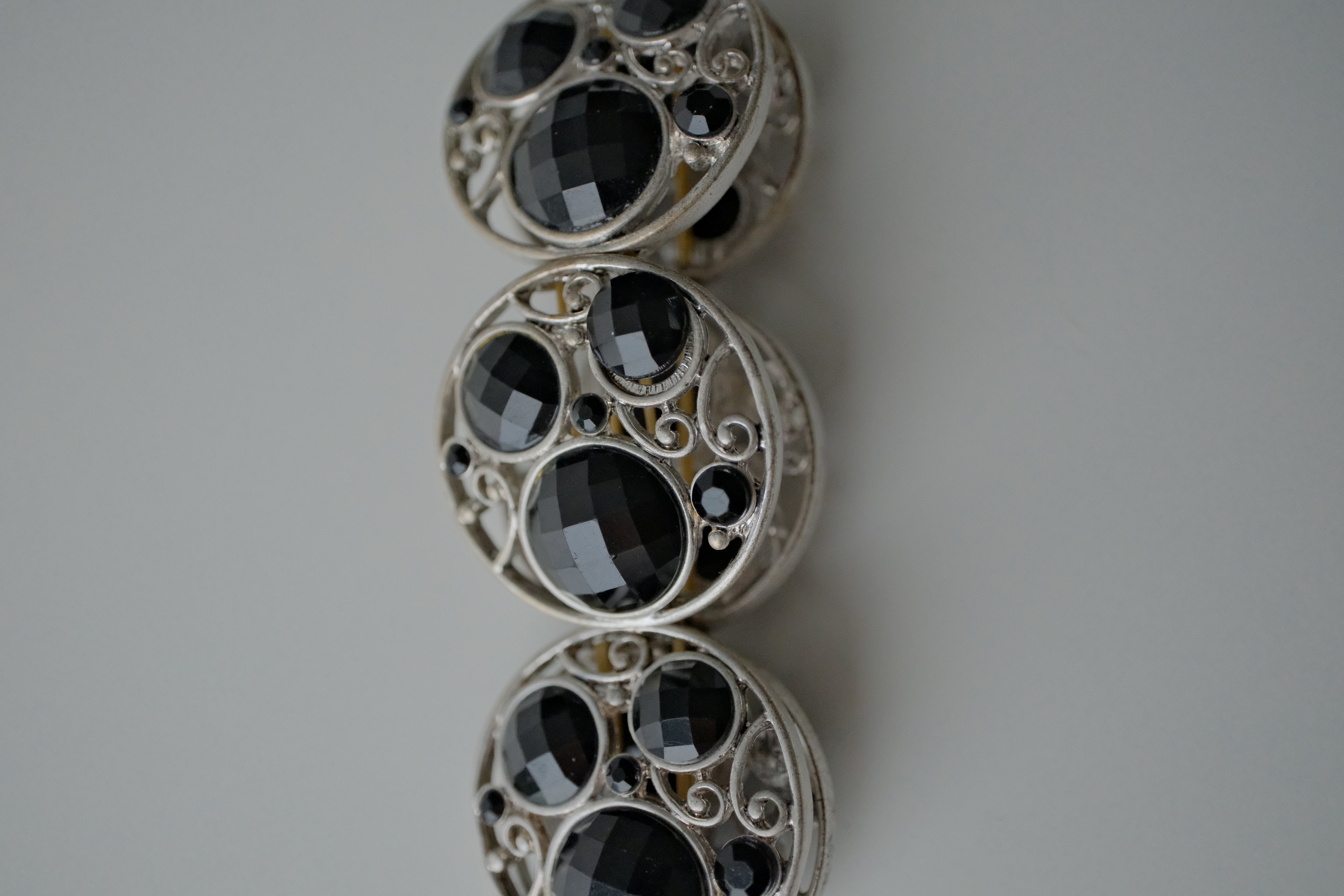 Vintage Silver Ornate Stretch Bracelet