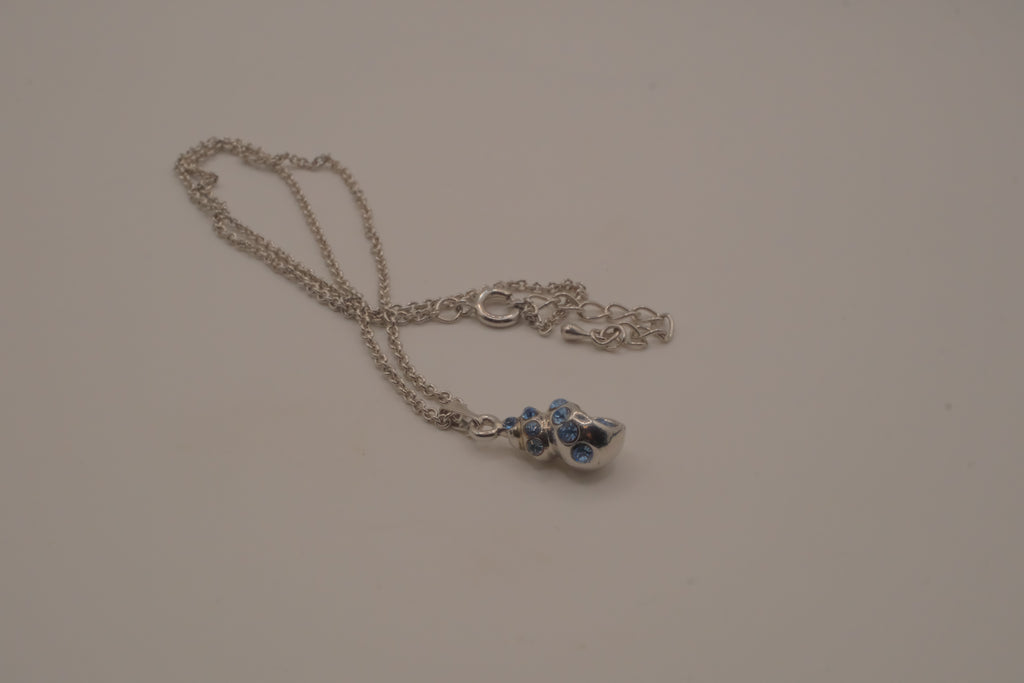Blue swirling sea shell pendant necklace