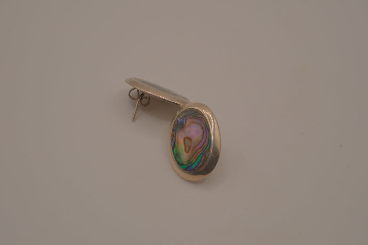 Vintage Sterling silver abalone shell earrings&nbsp;