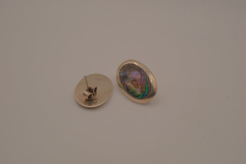 Vintage Sterling silver abalone shell earrings&nbsp;