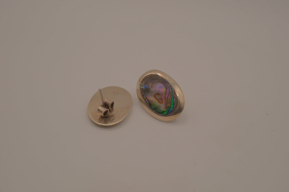 Vintage Sterling silver abalone shell earrings&nbsp;