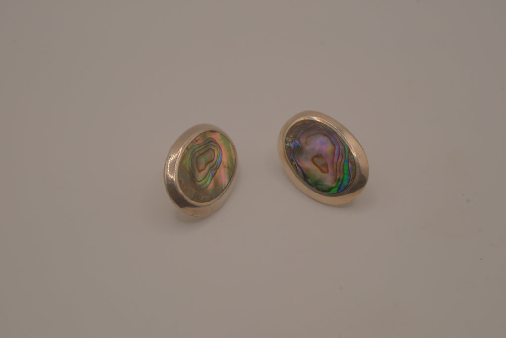 Vintage Sterling silver abalone shell earrings&nbsp;