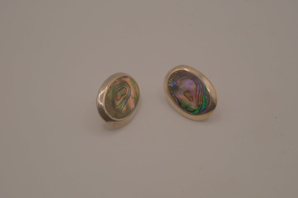 Vintage Sterling silver abalone shell earrings&nbsp;