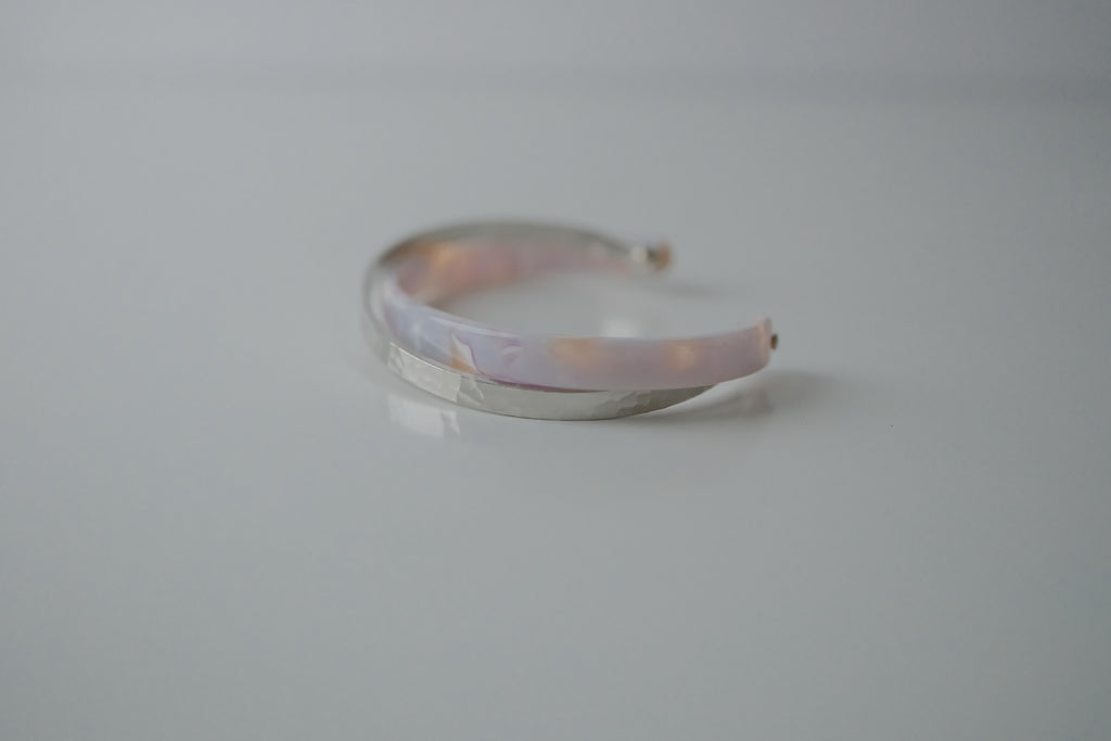 Vintage Double Layered Silver and Pink Cuff&nbsp;