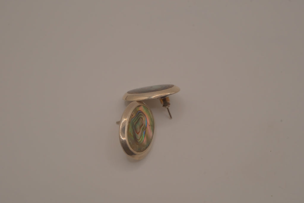 Vintage Sterling silver abalone shell earrings&nbsp;