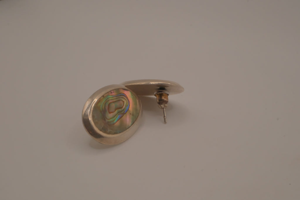 Vintage Sterling silver abalone shell earrings&nbsp;